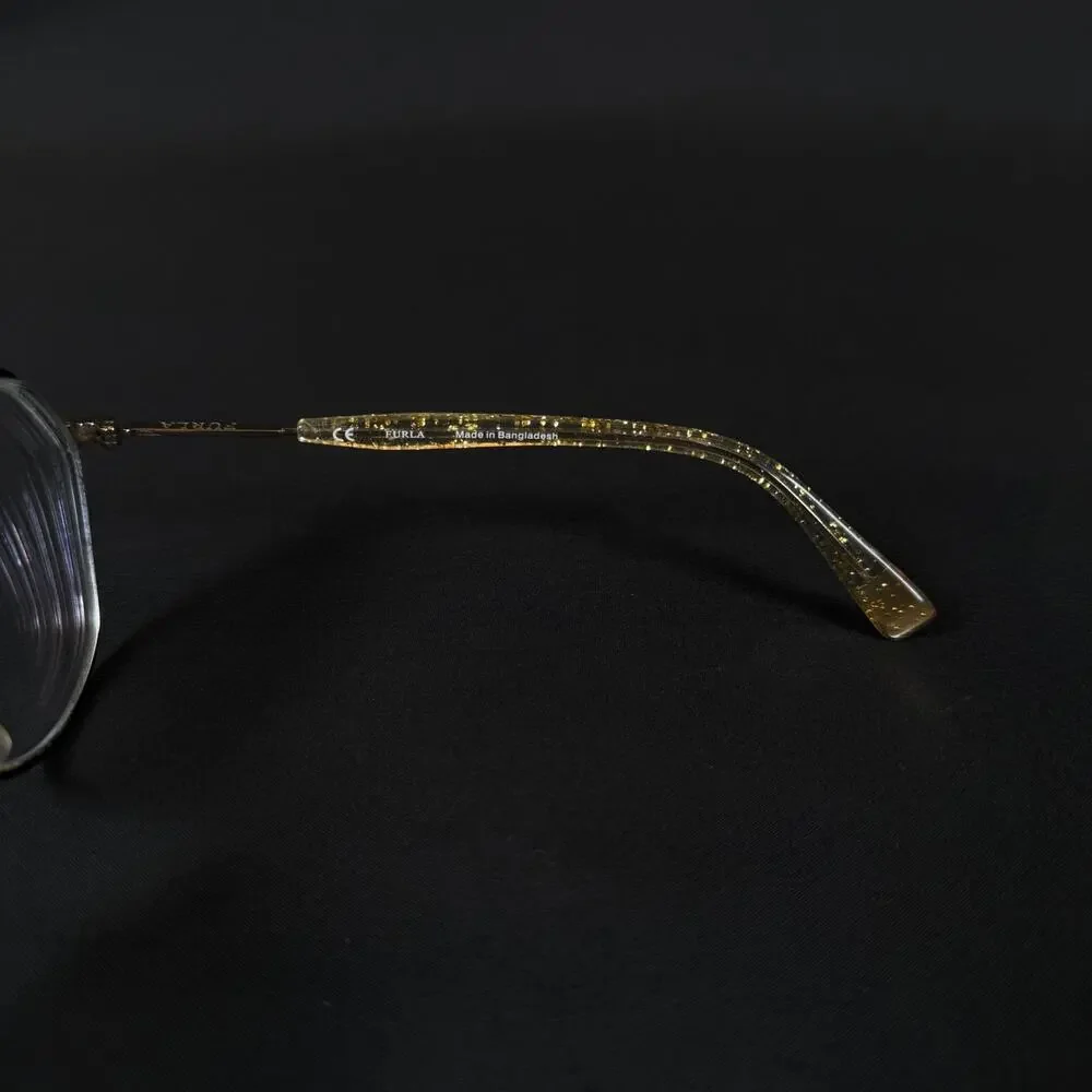Furla VFU376K COL.0300 135 Gold Glitter Transparent eyeglasses Only Frame